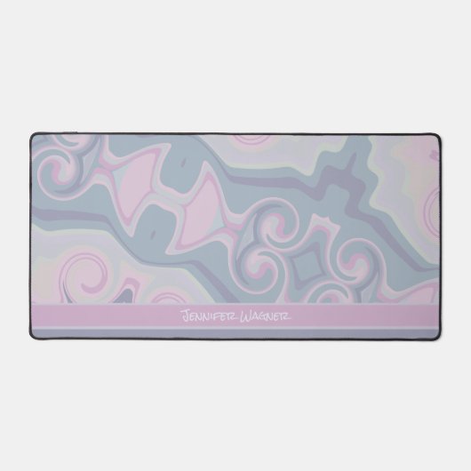 パープルかわいらし抽象芸術ボよくはしゃぐホデザイン名 デスクマット (正面)
