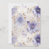 パープルかわいらし金ゴールドパールフローラ 招待状 (裏面)