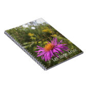 パープルかわいらし金ゴールドフラワー感動的ホープ引用文 ノートブック (右側)