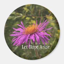 パープルかわいらし金ゴールドフラワー感動的ホープ引用文