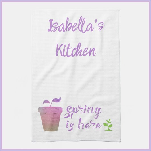 パープルかわいらし&グリーン春はこちら キッチンタオル