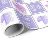 パープルかわいらし&ピンクベビーベビーカーのラッピング紙 ラッピングペーパー (ロールコーナー)