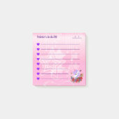 パープルかわいらし&ピンクユニコーン一覧3" x 3" ポストイット (正面)