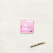 パープルかわいらし&ピンクユニコーン一覧3" x 3" ポストイット (デスク上)