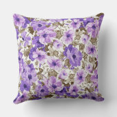 パープルかわいらし&ホワイトフローラ装飾用クッション クッション (裏面)