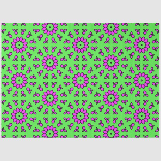 パープルかわいらし&ライムグリーンフローラデコパージュ 薄葉紙 (正面)