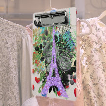 パープルきらきら光るエッフェルタワー