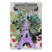 パープルきらきら光るエッフェルタワー ミニクリップボード (正面)