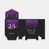 パープルきらめくグリッターブラック誕生日ありがとう フェイバーボックス (折り畳みなし)
