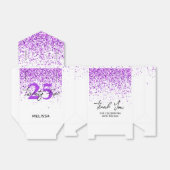 パープルきらめくグリッターホワイト誕生日ありがとう フェイバーボックス (折り畳みなし)