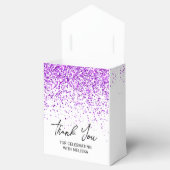 パープルきらめくグリッターホワイト誕生日ありがとう フェイバーボックス (オープン)