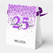 パープルきらめくグリッターホワイト誕生日ありがとう フェイバーボックス (裏面サイド)