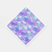 パープルきらめくティール(緑がかった色)ブルー誕生日パーティバルーン スタンダードランチョンナプキン (角)