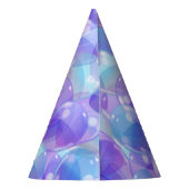 パープルきらめくティール(緑がかった色)ブルー誕生日パーティバルーン パーティーハット (裏面)