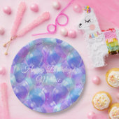 パープルきらめくティール(緑がかった色)ブルー誕生日パーティバルーン ペーパープレート (パーティー)