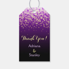 パープルきらめくラ結婚イツ・サンキュー ギフトタグ