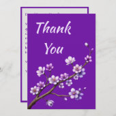 パープルさくらんぼ花の木ご寄付ありがとう シーズンカード (正面/裏面)