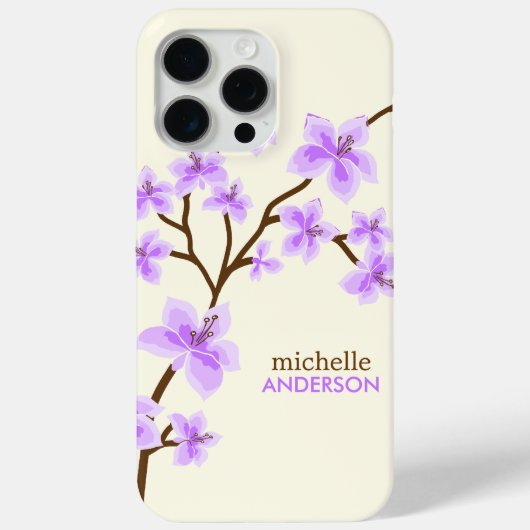 パープルさくらんぼ花ズツリー Case-Mate iPhoneケース (裏面)