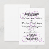 パープルさんご夫妻 - 結婚式＆披露宴の招待状（3x5） 招待状 (正面/裏面)