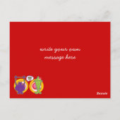 パープルさんとミス・グリーン かわいいカートゥーンキャラクター ポストカード (裏面)