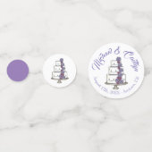 パープルつや消しバラティアド結婚フローラケーキ コンフェッティ (正面)