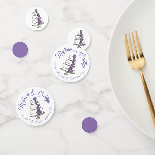 パープルつや消しバラティアド結婚フローラケーキ コンフェッティ (グループ)