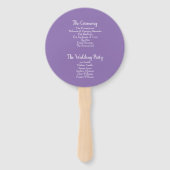 パープルつや消しバラフローラケーキ結婚式 プログラム ハンドファン (裏面)