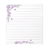 パープルつる植物フローラ ノートパッド (正面)