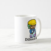 パープルでアーティストボーイをパーソナ絵を描イズ コーヒーマグカップ (正面右)