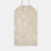 パープルとアイボリーの孔雀のダマスク ギフトタグ (裏面)