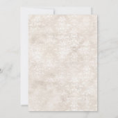 パープルとアイボリーの花柄のウェディング 招待状 (裏面)