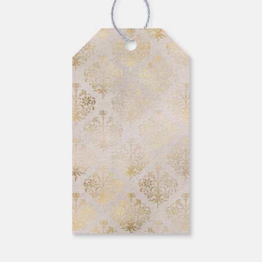 パープルとアイボリーの花柄 ギフトタグ (裏面)