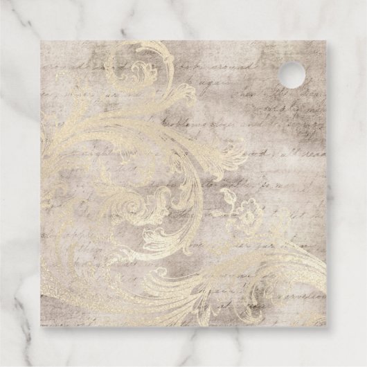 パープルとアイボリーの花柄 フェイバータグ (裏面)