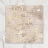 パープルとアイボリーの花 フェイバータグ (裏面)