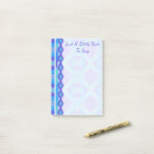 パープルとアクアのペイントダイヤモンド ポストイット (デスク上)