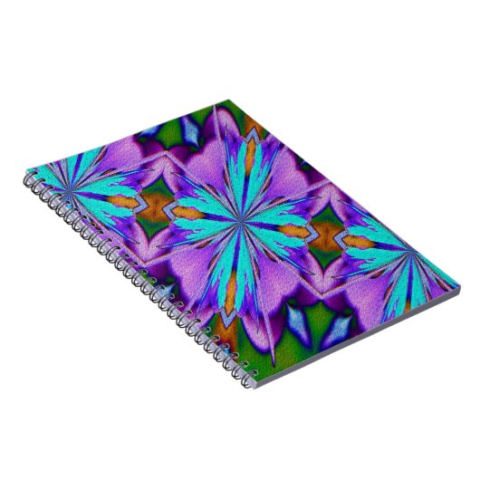 パープルとアクアシェイプ抽象芸術アートノートブック ノートブック (右側)
