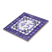 パープルとアントラサイトビッグハウス番号 タイル (側面)