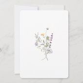 パープルとイエローの小さな花が咲くベイビーシャワー 招待状 (裏面)