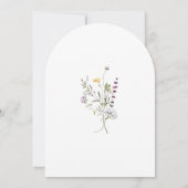 パープルとイエローの小さな花が咲くベイビーシャワー 招待状 (裏面)