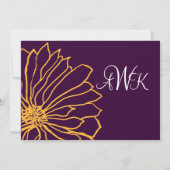 パープルとイエローの花のウェディング招待状 招待状 (裏面)