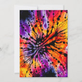 パープルとオレンジのハッピー ハロウィン タイダイ 招待状 (裏面)