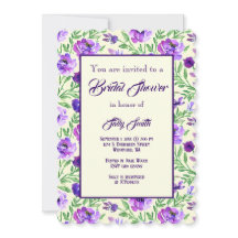パープルとグリーンの花柄ボタニカル ブライダルシャワー