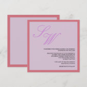 パープルとコーラルの結婚式招待状 招待状 (正面/裏面)
