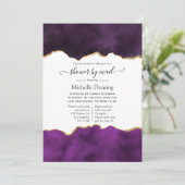 パープルとゴールドのアゲートシャワー(郵送) 招待状 (スタンド正面)