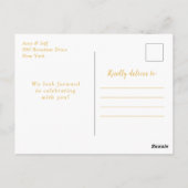 パープルとゴールドのアゲート大理石の誕生日パーティー ポストカード (裏面)