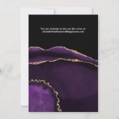 パープルとゴールドのアゲート 縮小された結婚式のゲストリストA 案内状 (裏面)