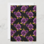 パープルとゴールドのゴシックウェディング リハーサルディナー 招待状 (裏面)