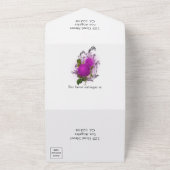 パープルとゴールドのマルディグラ  誕生日パーティー オールインワン招待状 (外側)