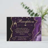 パープルとゴールドの偽のグリッターアゲートの受付 エンクロージャーカード (スタンド正面)