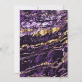 パープルとゴールドの大理石 招待状 (裏面)